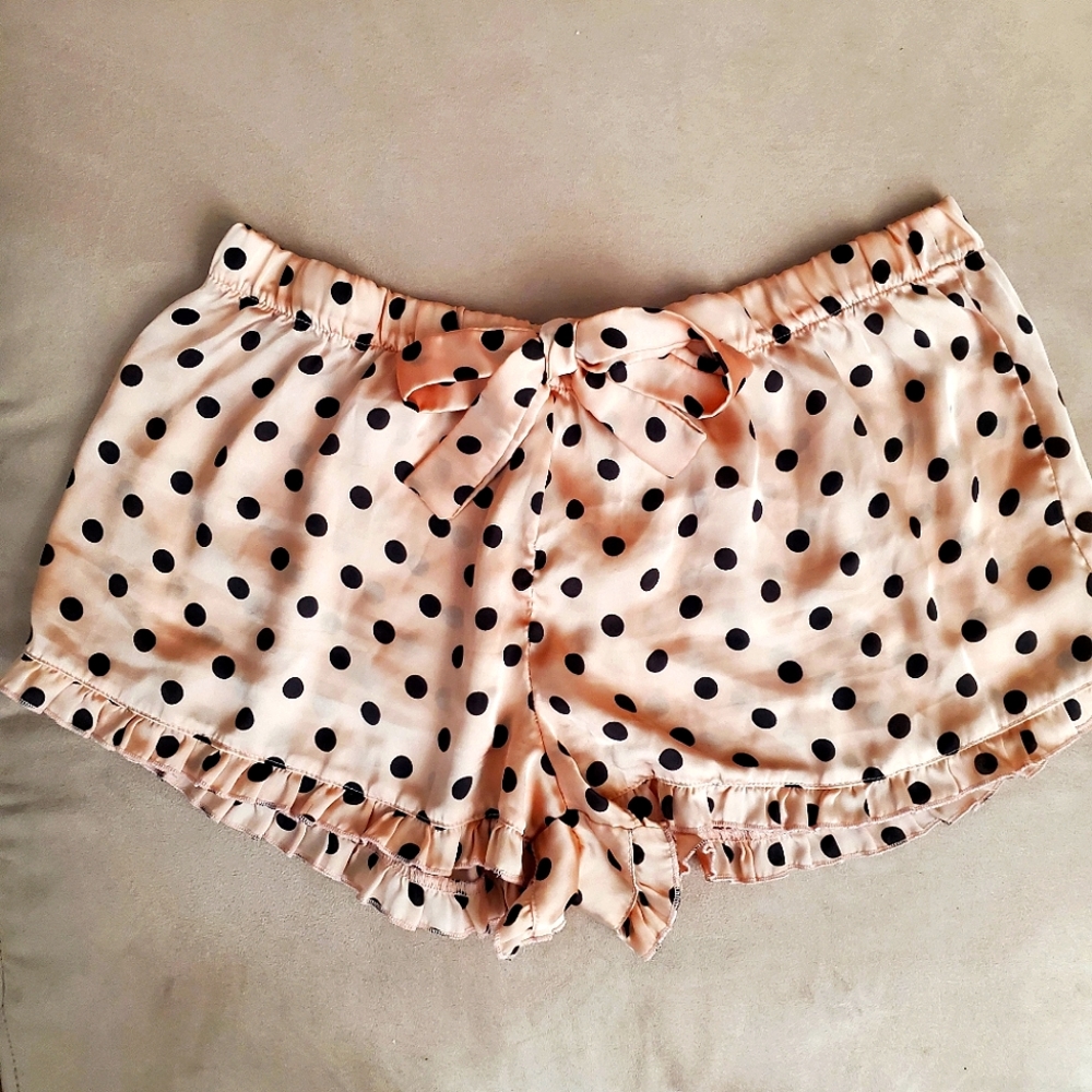 Forever21 lingerie shorts LG-pink w/ blk polkadot